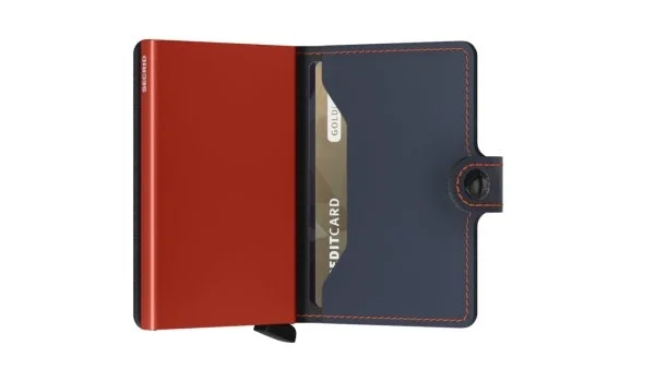 Secrid Miniwallet Matte Night Blue Orange Wallet - 4