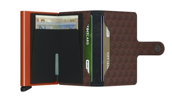 Secrid Miniwallet Optical Brown Orange Wallet - 3