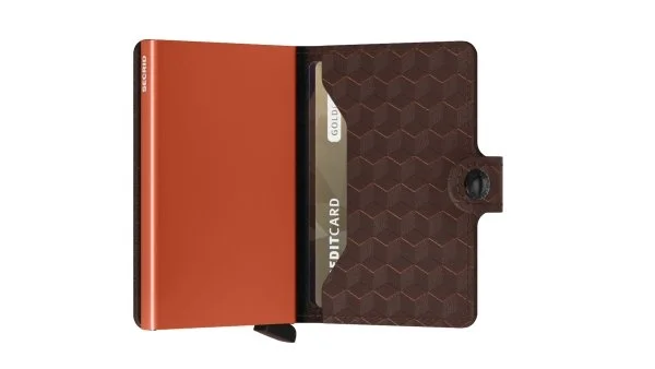 Secrid Miniwallet Optical Brown Orange Wallet - 4