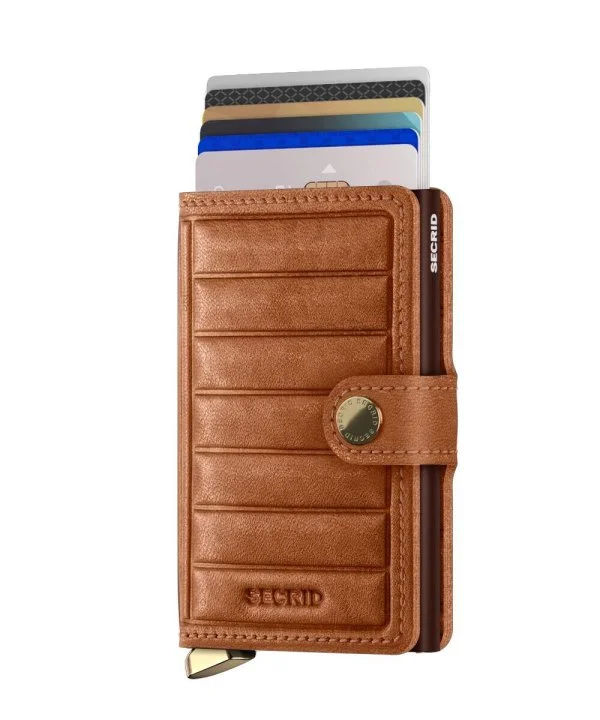 Secrid Premium Miniwallet Emboss Lines Cognac Wallet - 2
