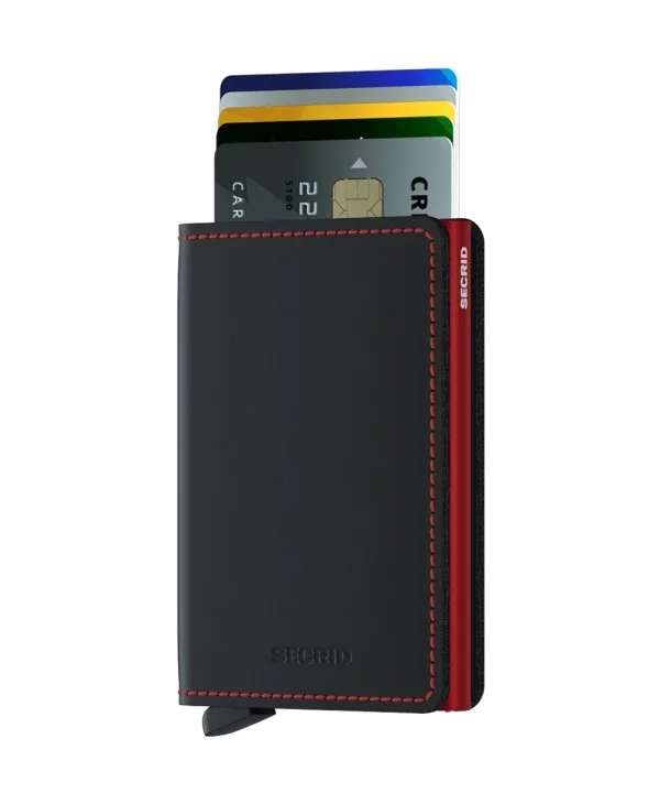Secrid Slimwallet Matte Black Red Wallet - 2