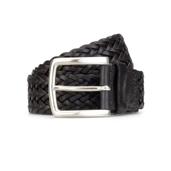 Stefano Corsini Brown Leather Teres Braided Belt - 1