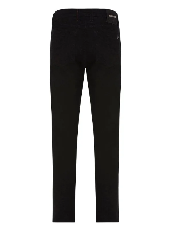 Tramarossa 5 Pocket Black Cotton Denim Regular Fit Trousers - 2