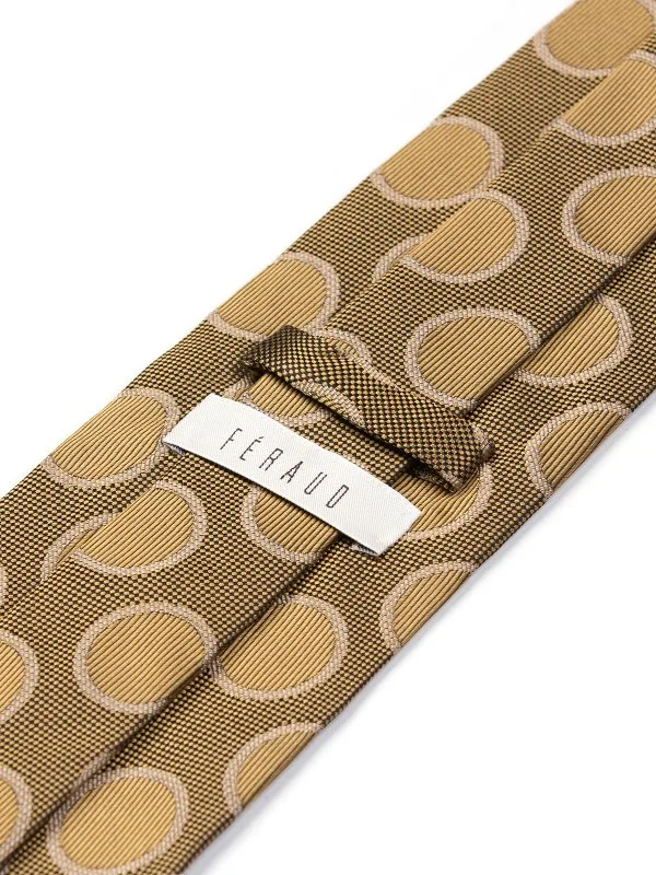 Feraud Bronz Gold Makro Optik Desenli İtalyan Kravat - 2