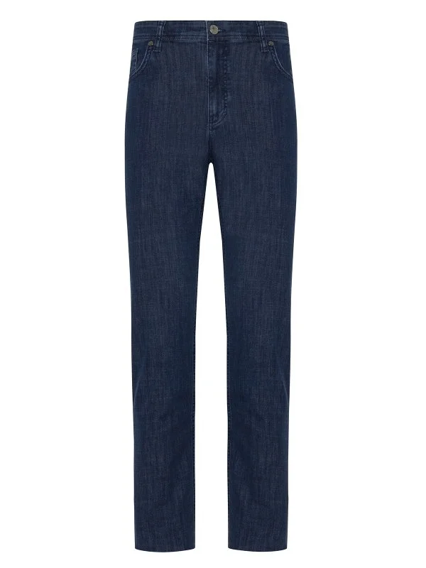 Gallus 5 Cep İndigo Mavi Esnek Regular Fit İnce Denim Pantolon - 1