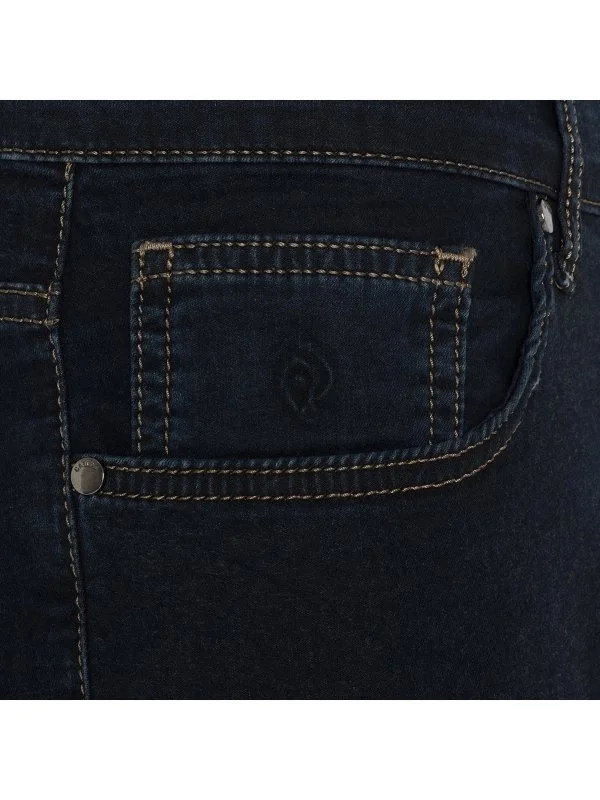 Gallus 5 Cep Lacivert Yeşil Efektli Esnek Regular Fit İnce Denim Pantolon - 2