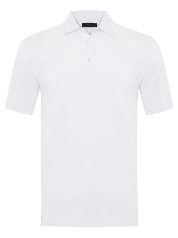 Gallus Beyaz Gömlek Yaka Merserize Regular Fit Tişört - 1