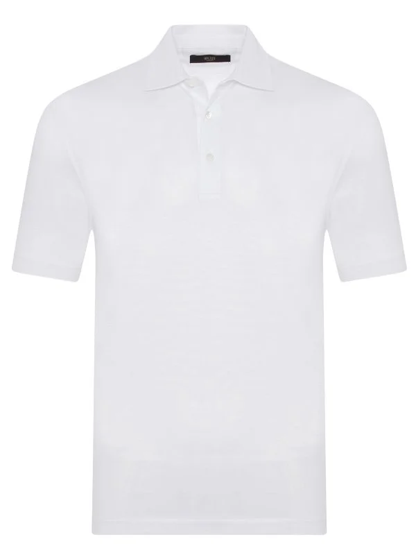 Gallus Beyaz Gömlek Yaka Merserize Regular Fit Tişört - 1