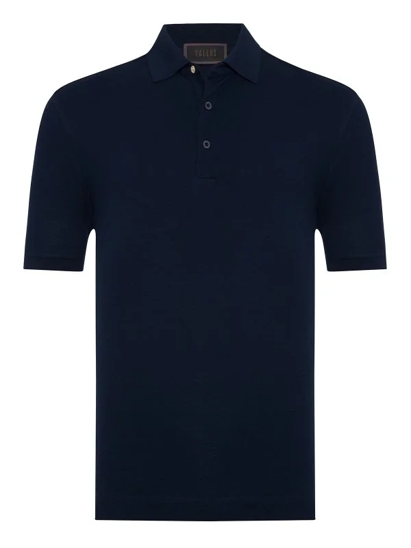 Gallus Lacivert Polo Yaka Pike Pamuk Regular Fit Tişört - 1