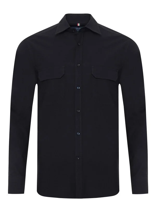 Germirli Albiate Lacivert Tailor Fit Spor Oxford Erkek Utility Gömlek - 1