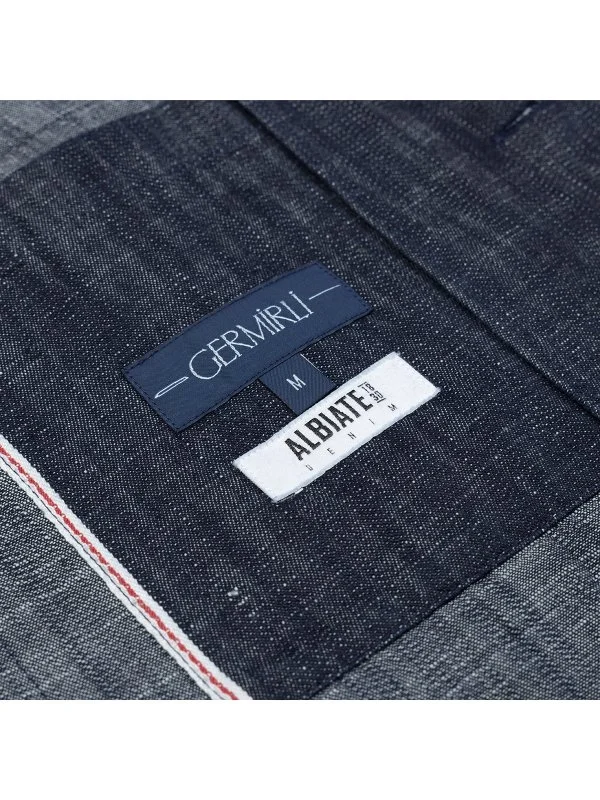 Germirli Albiate Selvedge Denim Tailor Fit Saf Pamuk Utility Ceket Gömlek - 3