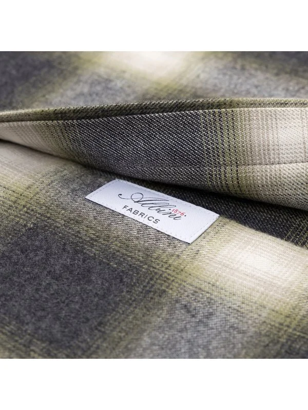 Germirli Albini Antrasit Yeşil Ekoseli Flanel Düğmeli Yaka Tailor Fit Pamuk Oduncu Gömlek - 2