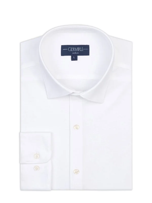 Germirli Albini Beyaz 4Flex Formula Active Pamuklu Slim Fit Gömlek - 1