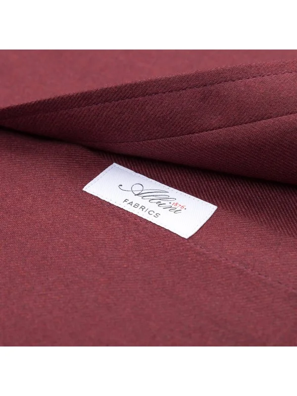 Germirli Albini Bordo Tailor Fit Düğmeli Yaka Organik Pamuk Flanel Gömlek - 4