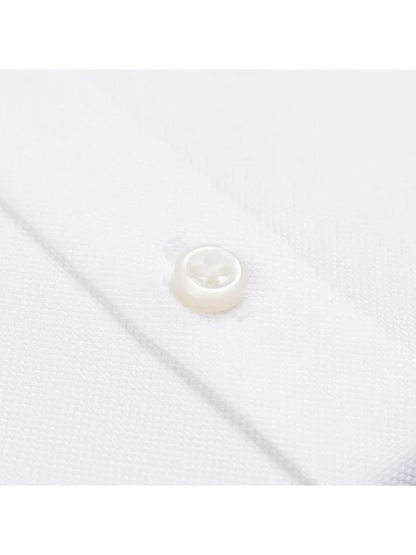 Germirli Albini Doğal Streç Exclusive Beyaz Oxford Tailor Fit Düğmeli Yaka Organik Pamuk Gömlek - 4