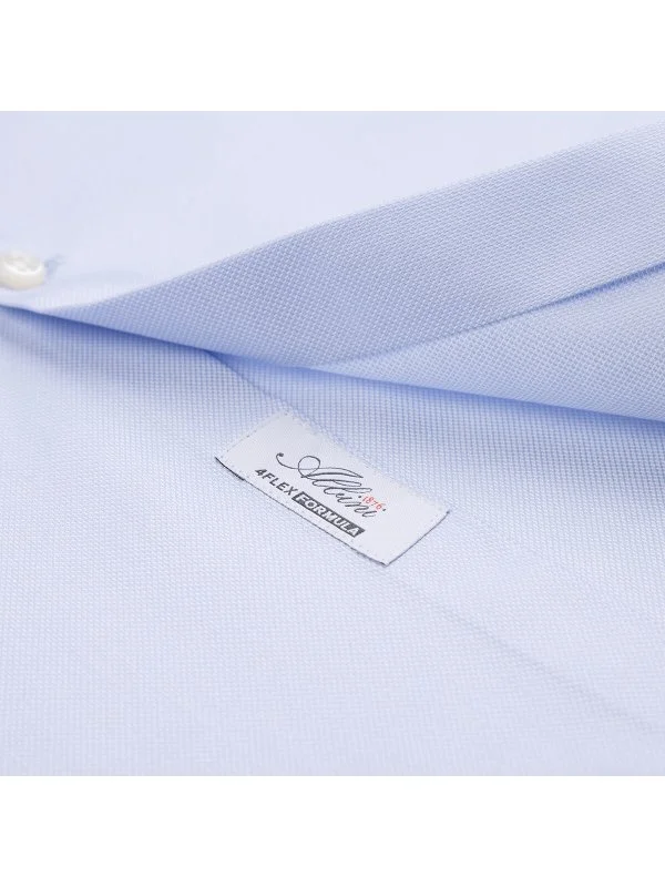 Germirli Albini Doğal Streç Exclusive Mavi Oxford Tailor Fit Düğmeli Yaka Pamuk Gömlek - 3