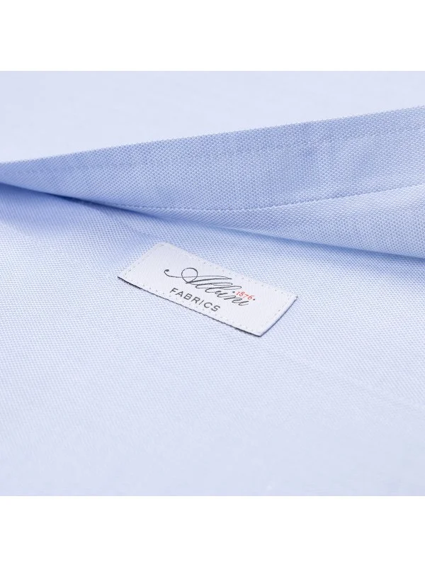 Germirli Albini Mavi Exclusive Piumino Piquet 100 Klasik Yaka Tailor Fit Pamuk Gömlek - 2