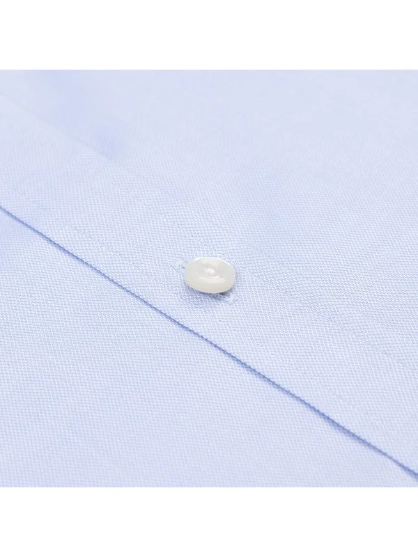 Germirli Albini Mavi Exclusive Piumino Piquet 100 Klasik Yaka Tailor Fit Pamuk Gömlek - 3