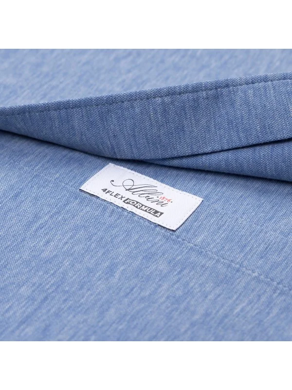 Germirli Albini Mavi Melanj 4Flex Formula Active Pamuklu Slim Fit Gömlek - 3