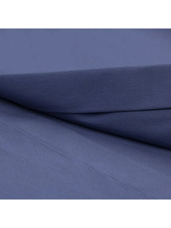 Germirli Azur Mavi Gizli Pat Klasik Yaka Tailor Fit Pamuk Elastan Gömlek - 3