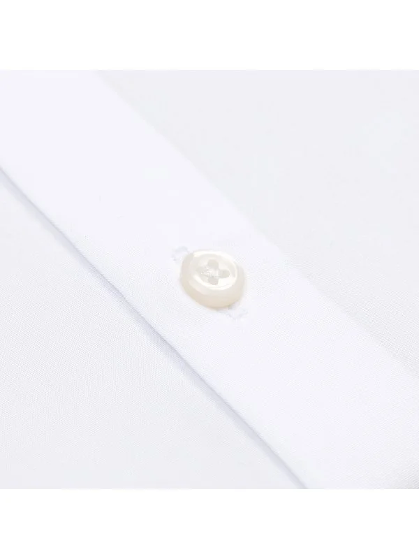 Germirli Beyaz Düğmeli Yaka Tailor Fit Tencel Erkek Gömlek - 3