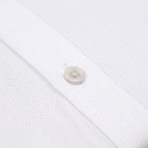 Germirli Beyaz Tailor Fit Düğmeli Yaka Organik Pamuk Gömlek - 3