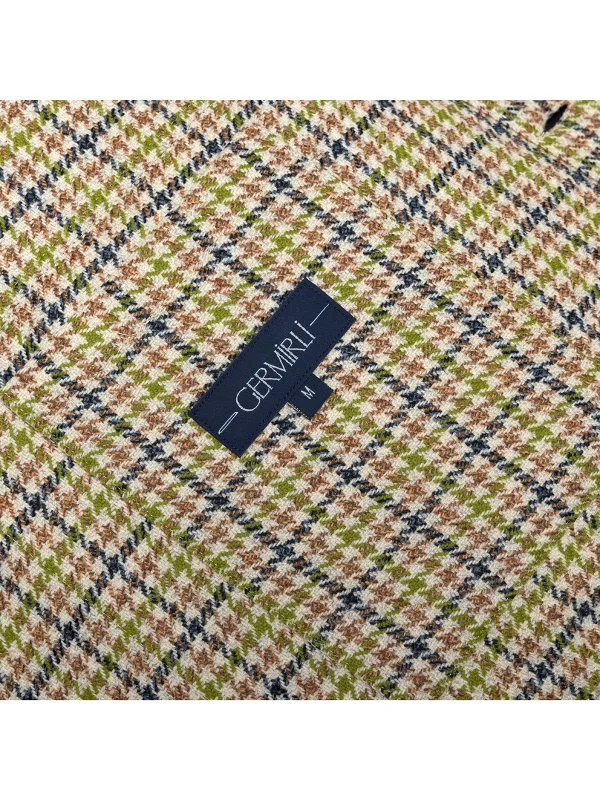 Germirli Forest Bej Piyedepul Kazayağı Desenli Yün Ceket Gömlek - 3