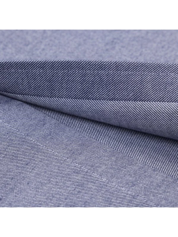 Germirli Indigo Rengi Flanel Tailor Fit Soft Yaka Pamuk Gömlek - 4