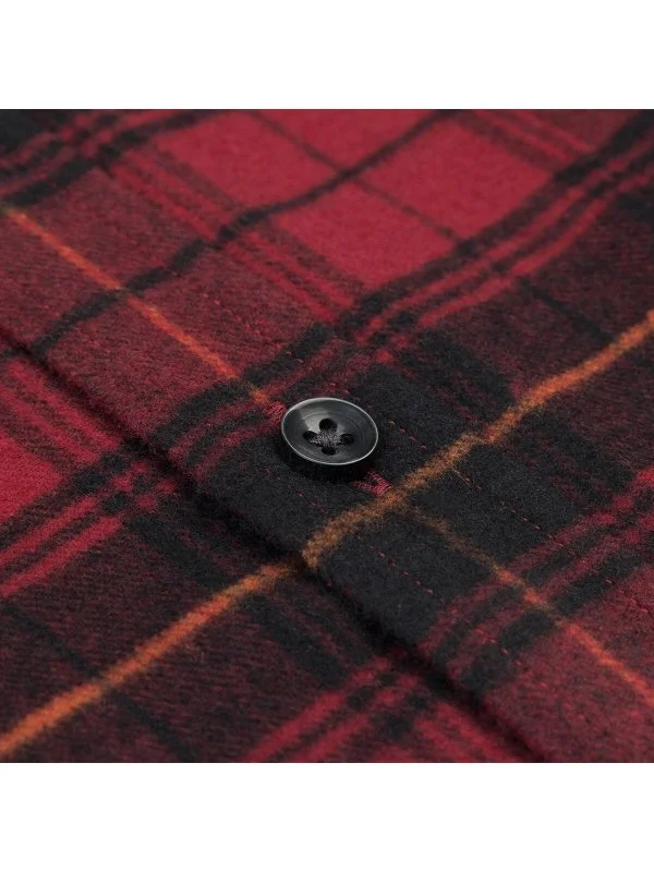 Germirli Kırmızı Siyah Soft Yaka Albiate Tailor Fit Rahat Kalıp Ekose Flanel Gömlek - 4