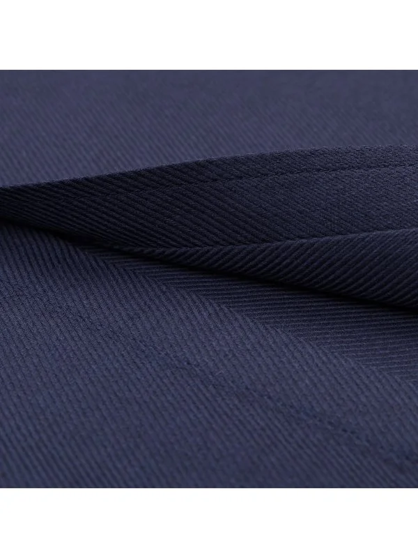 Germirli Lacivert Diagonal Desen Flanel Tailor Fit Soft Yaka Pamuk Gömlek - 3