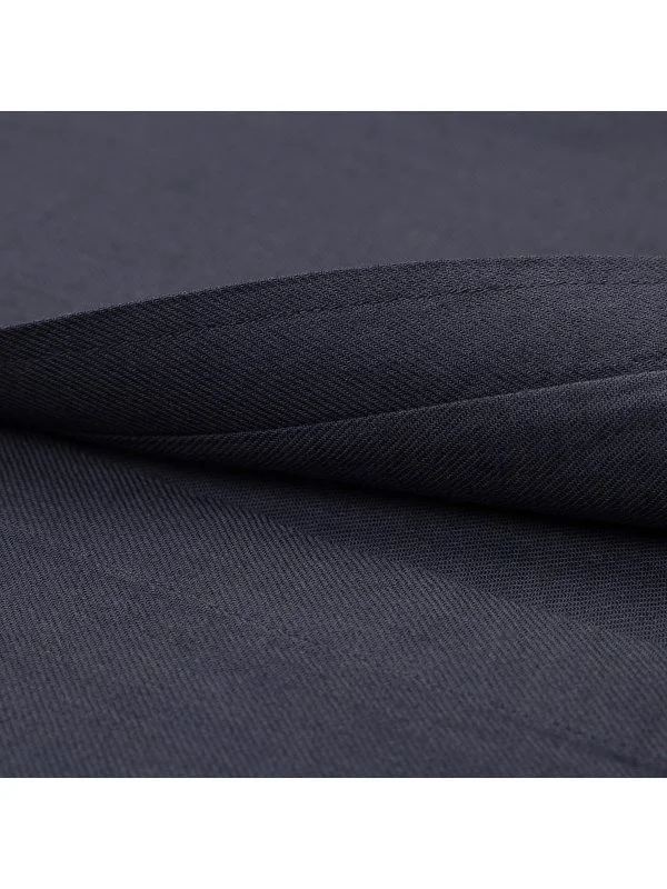 Germirli Lacivert Flanel Tailor Fit Soft Yaka Pamuk Yün Gömlek - 3