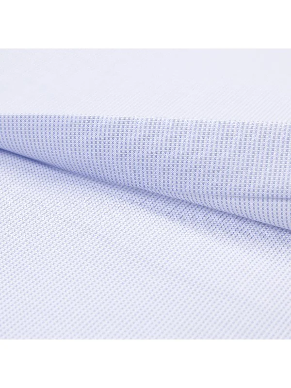 Germirli Mavi Armürlü Doku Exclusive Easy Iron Klasik YakaTailor Fit Pamuk Gömlek - 3
