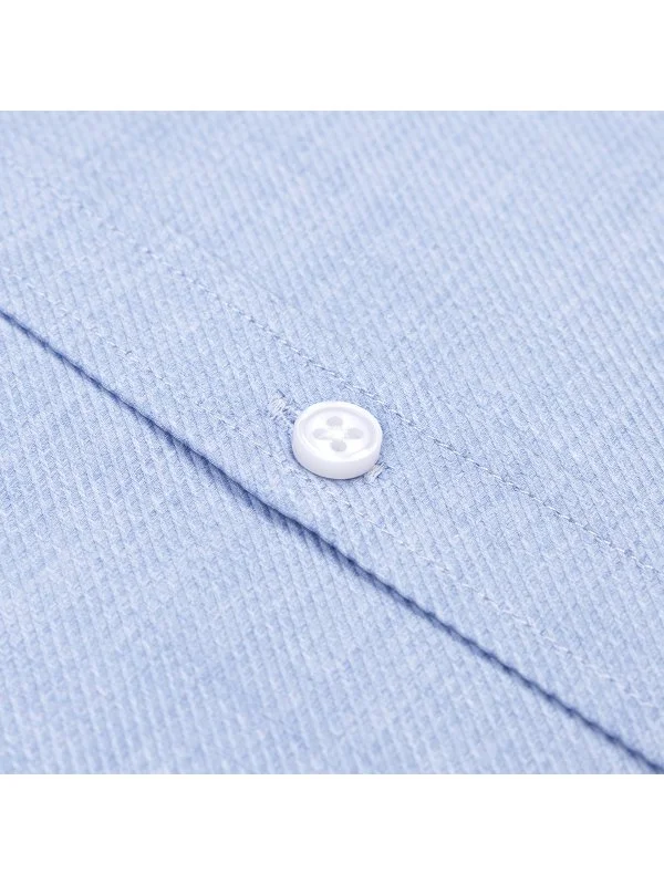 Germirli Mavi Diagonal Desen Flanel Tailor Fit Soft Yaka Pamuk Gömlek - 3