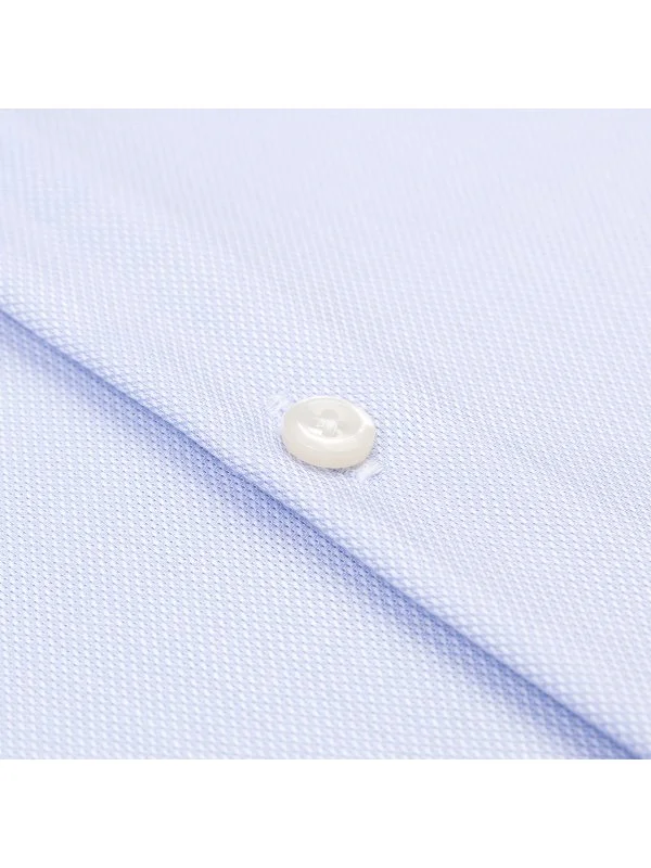 Germirli Mavi Oxford Exclusive Easy Iron Klasik Yaka Tailor Fit Pamuk Gömlek - 2