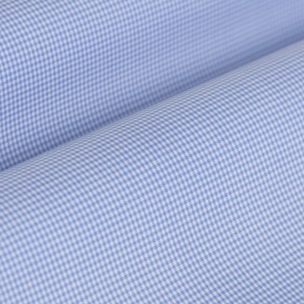 Germirli Non Iron Açık Mavi Kareli Düğmeli Yaka Tailor Fit Gömlek - 3