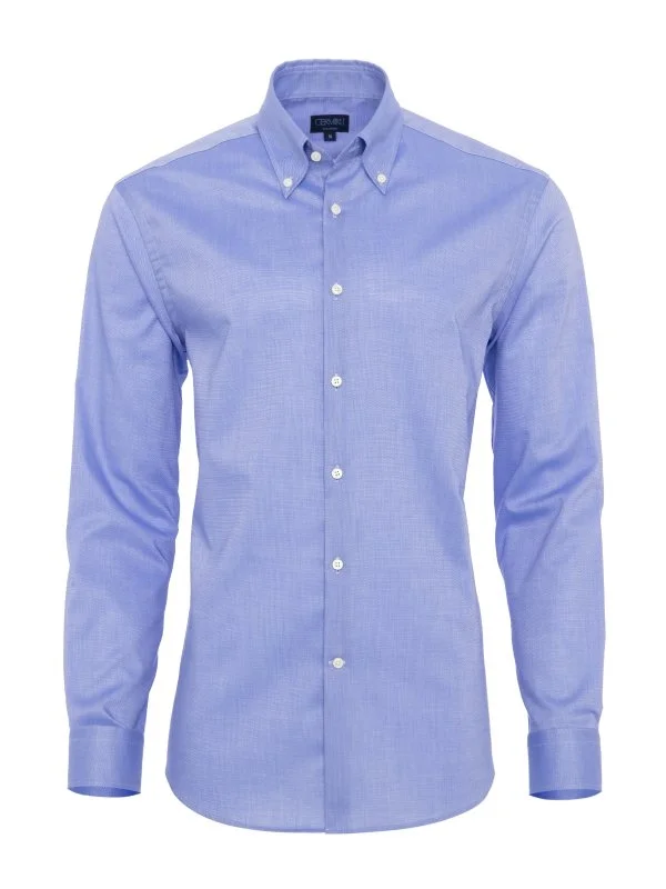 Germirli Non Iron K.Mavi Oxford Düğmeli Yaka Tailor Fit Gömlek - 1