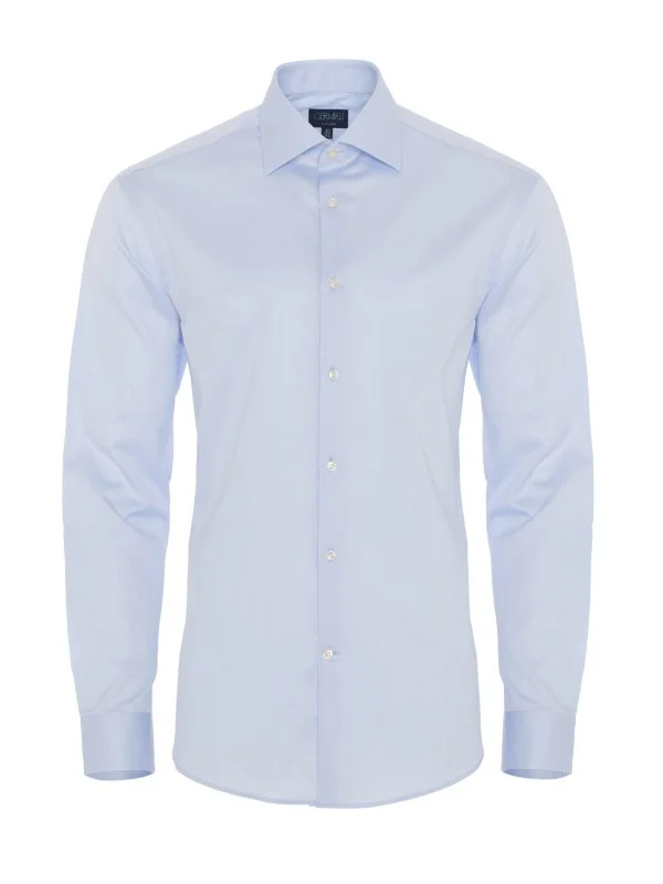 Germirli Non Iron Light Blue Twill Tailor Fit Shirt - 1