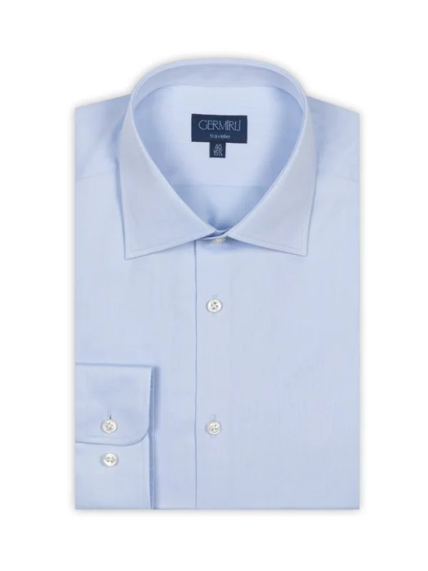 Germirli Non Iron Light Blue Twill Tailor Fit Shirt - 2