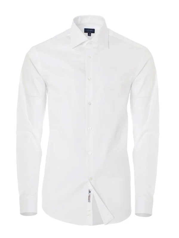 Germirli Non Iron White Semi Spread Tailor Fit Journey Shirt - 1