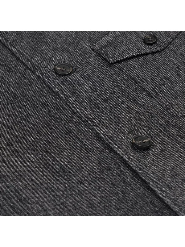 Germirli Siyah Strech Denim Tailor Fit Rahat Kalıp Beyoğlu Organik Denim Pamuk Ceket Gömlek - 3