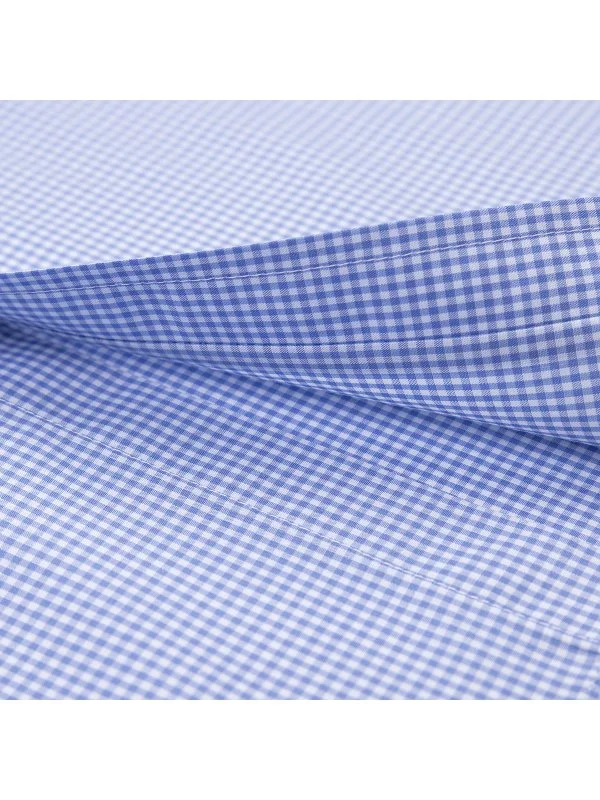 Germirli Testa Exclusive Mavi Mini Pötikare Düğmeli Yaka Tailor Fit Pamuk Gömlek - 3