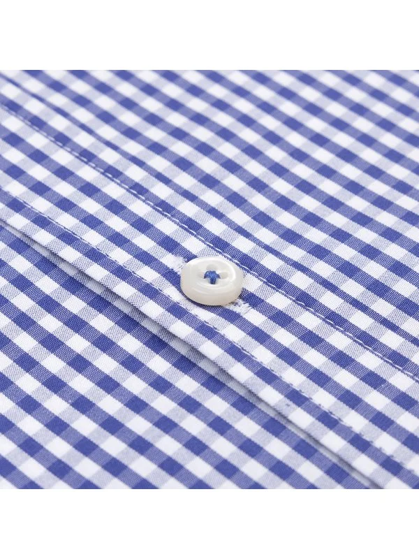 Germirli Testa Lacivert Pötikare Exclusive Düğmeli Yaka Tailor Fit Pamuk Gömlek - 2