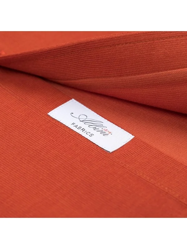 Germirli Turuncu Soft Yaka Albini Tailor Fit Rahat Kalıp İnce Fitilli Kadife Gömlek - 3