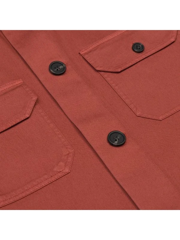 Germirli Vintage Yanık Portakal Tailor Fit Ceket Gömlek - 3