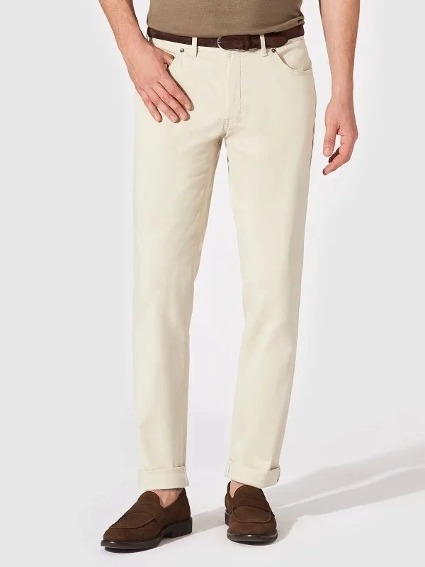 Hiltl 5 Cep Bej Rengi Pamuk Elastan Regular Fit Pantolon - 1
