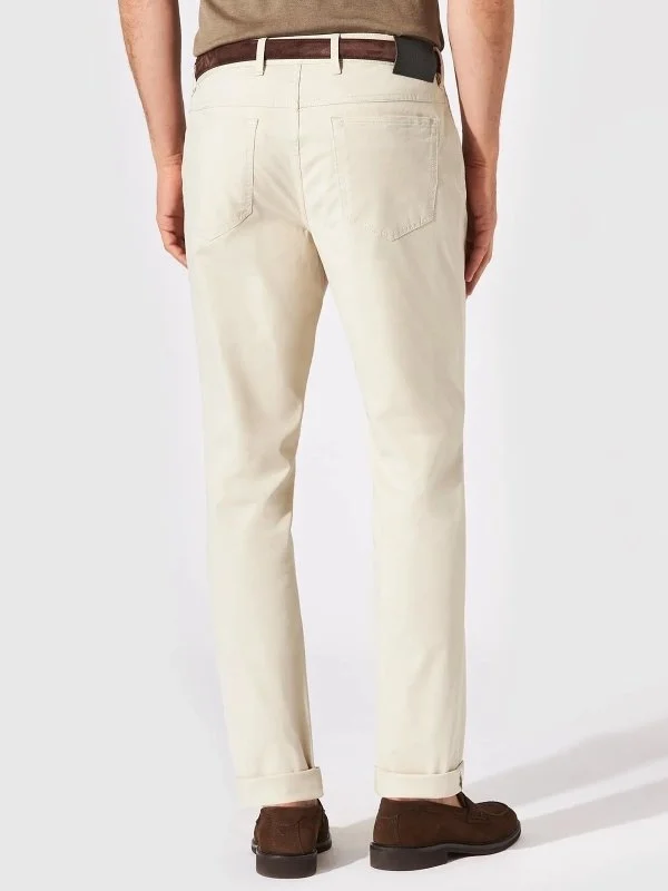 Hiltl 5 Cep Bej Rengi Pamuk Elastan Regular Fit Pantolon - 2