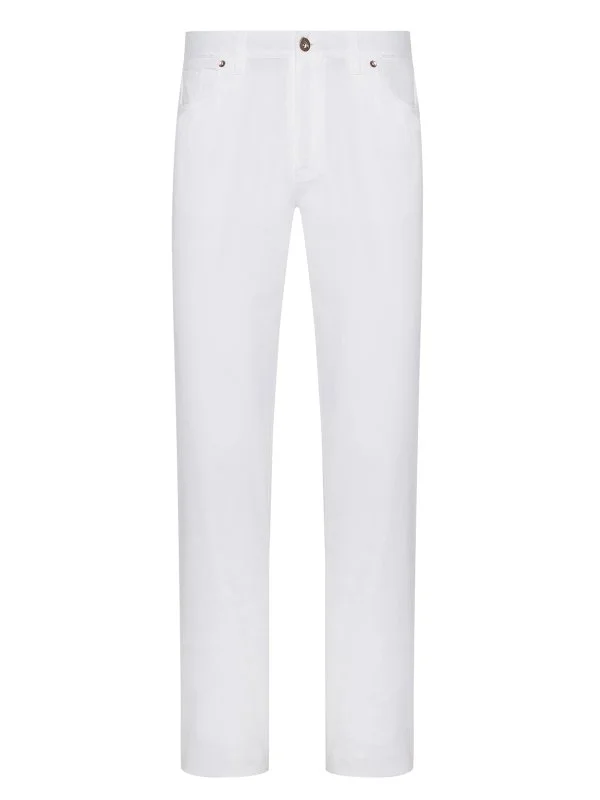Hiltl 5 Cep Beyaz Pamuk Elastan Regular Fit Pantolon - 1