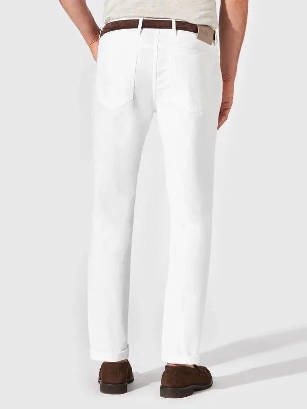 Hiltl 5 Cep Beyaz Pamuk Elastan Regular Fit Pantolon - 2