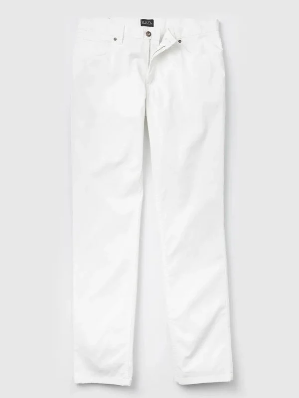Hiltl 5 Cep Beyaz Pamuk Elastan Regular Fit Pantolon - 5