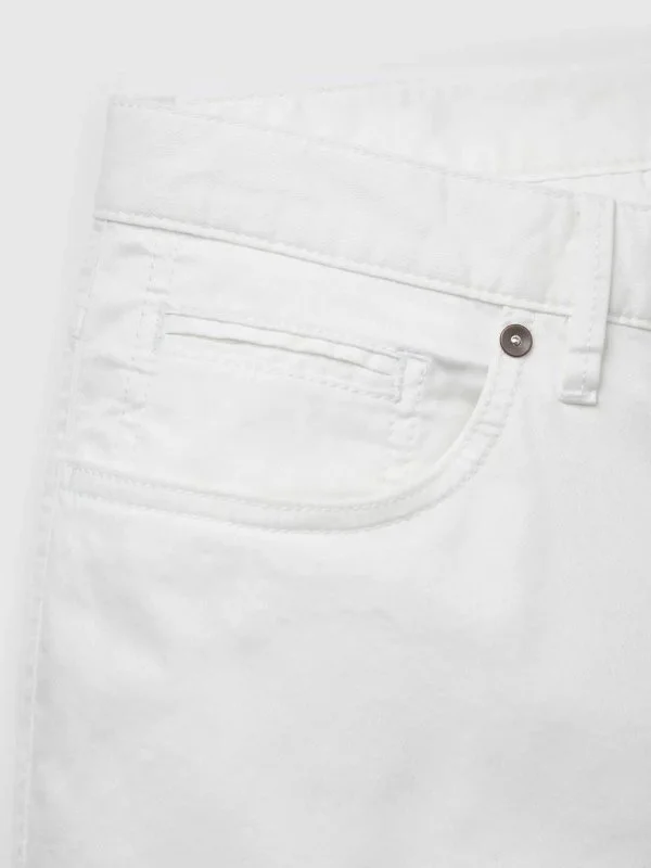 Hiltl 5 Cep Beyaz Pamuk Elastan Regular Fit Pantolon - 6